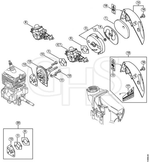 Genuine Stihl HT56 C-E / F - Air filter, Spacer flange