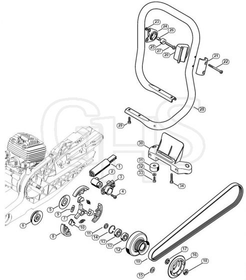 Genuine Stihl TS800 / C - Belt tensioner, Clutch