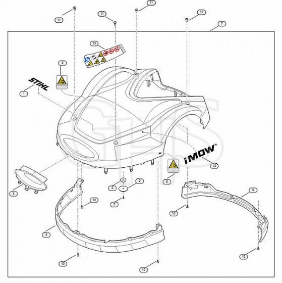 Genuine Stihl RMI632.1 PC / A - Machine cover