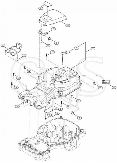 Genuine Stihl RMI422.1 PC / B - Housing upper part