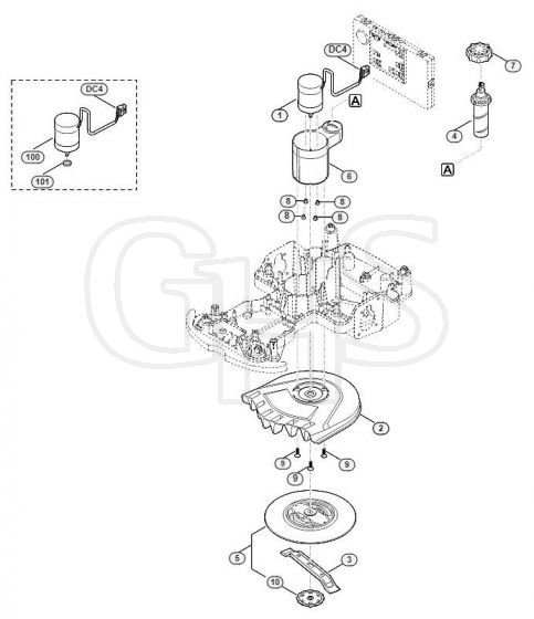 Genuine Stihl RMI422.0 / D - Mowing deck, height adjustment