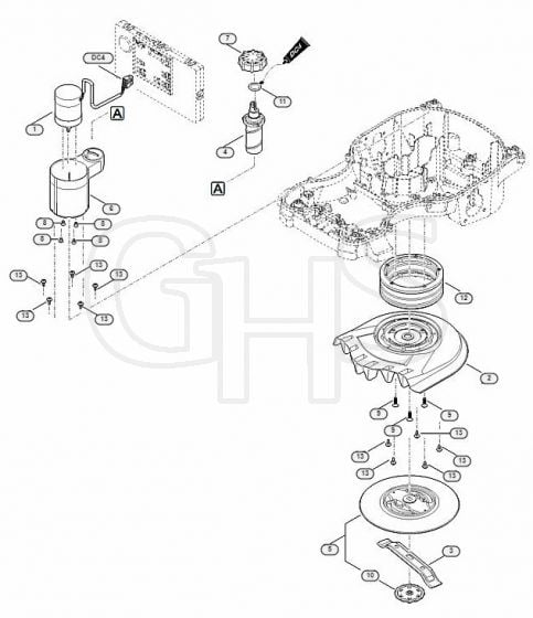 Genuine Stihl RMI422.1 PC / D - Mowing deck, height adjustment