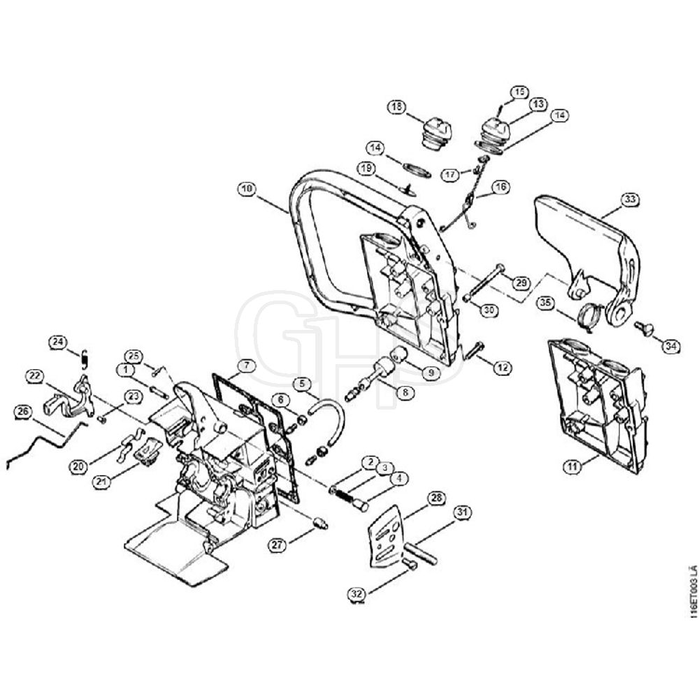 Genuine Stihl 015 AV / B - Handle housing | GHS