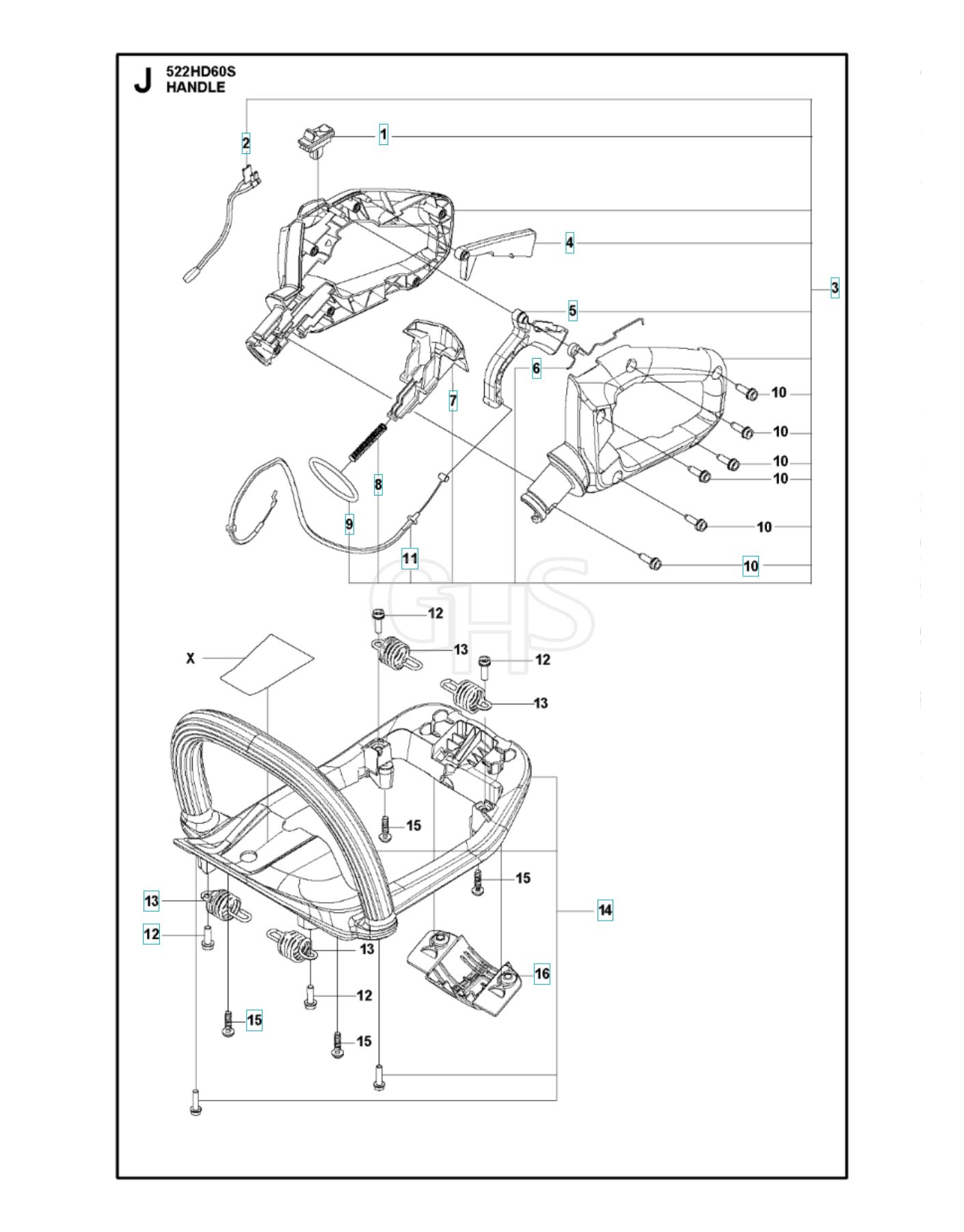 Husqvarna 522hd60s - Handle & Controls 