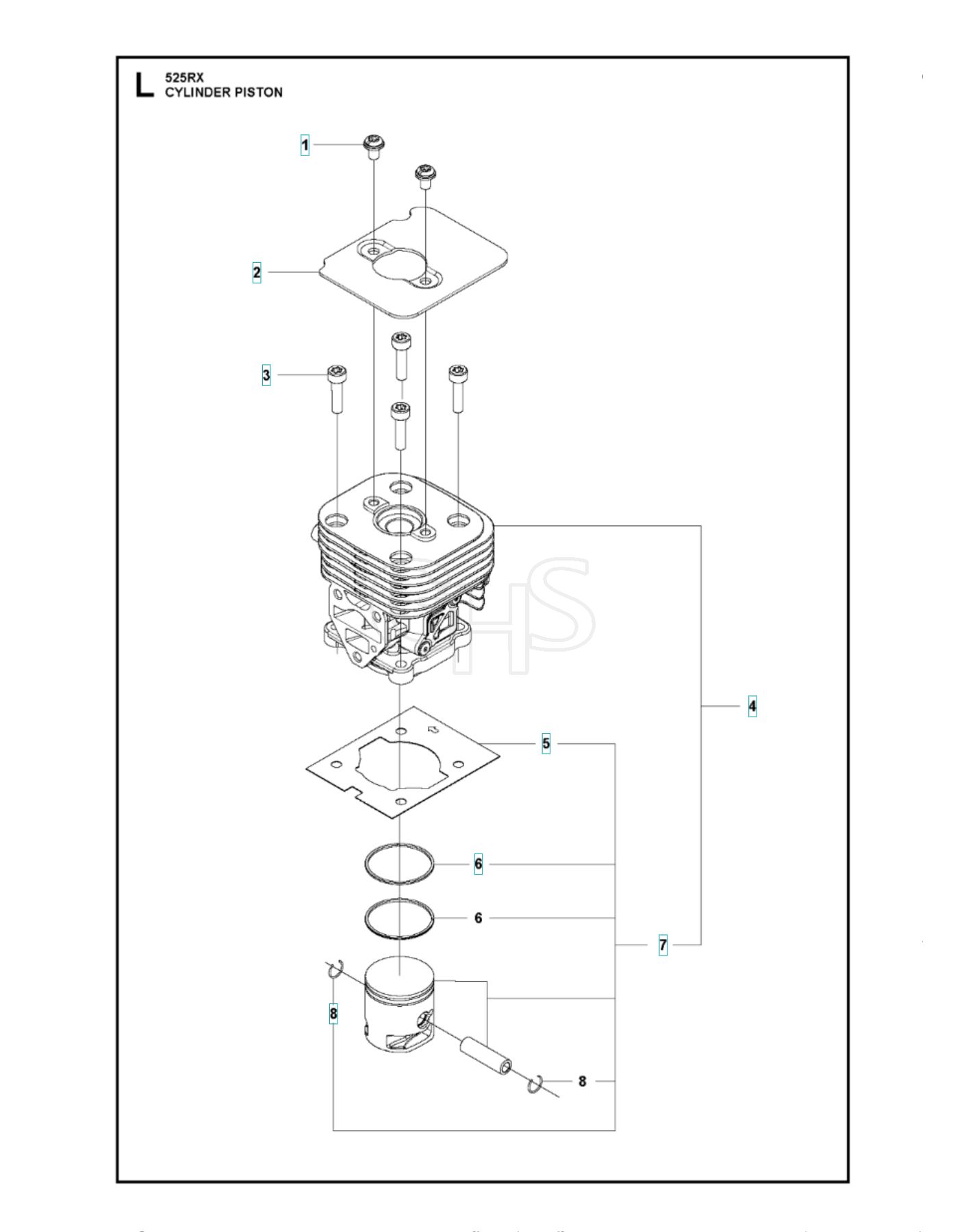 Husqvarna 525RX Cylinder Piston GHS