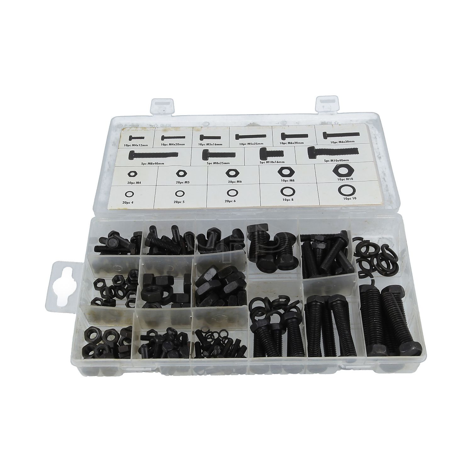 Metric Nut And Bolt Assortment With Washers 240 Piece Ghs 