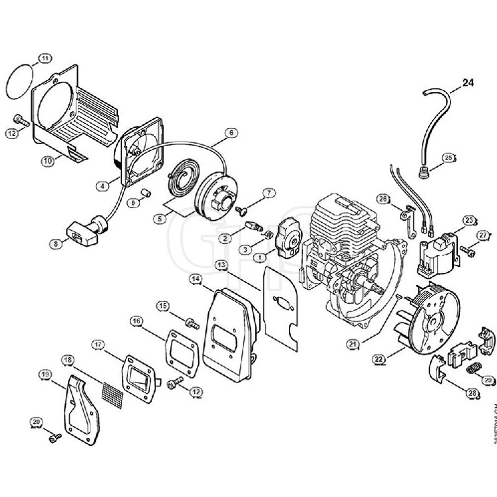 Genuine Stihl HS72 / B - Rewind Starter, Ignition System | GHS