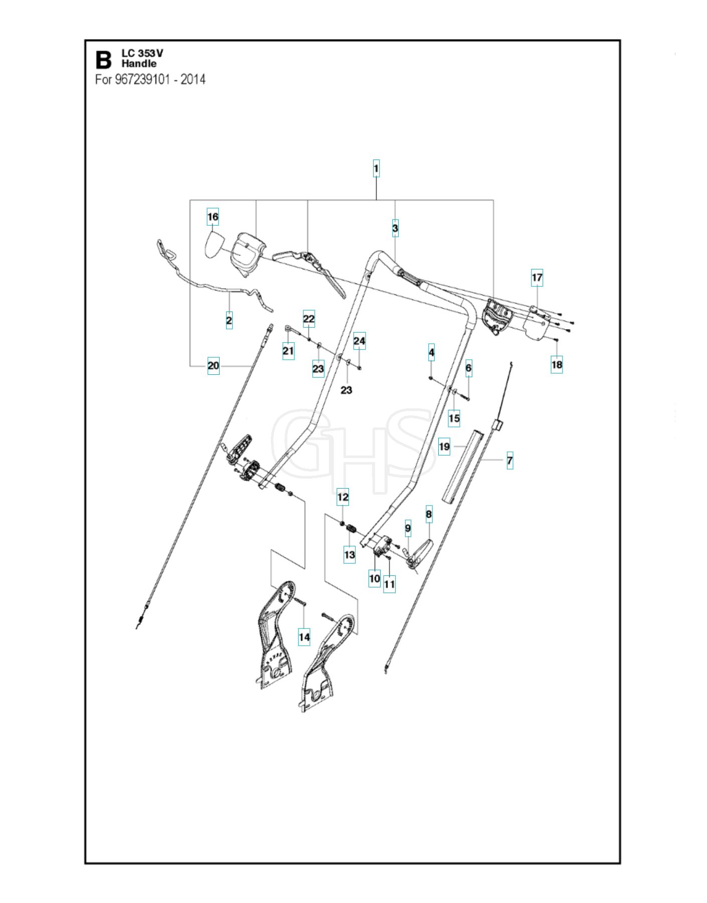 Husqvarna LC 353V - Handle | GHS