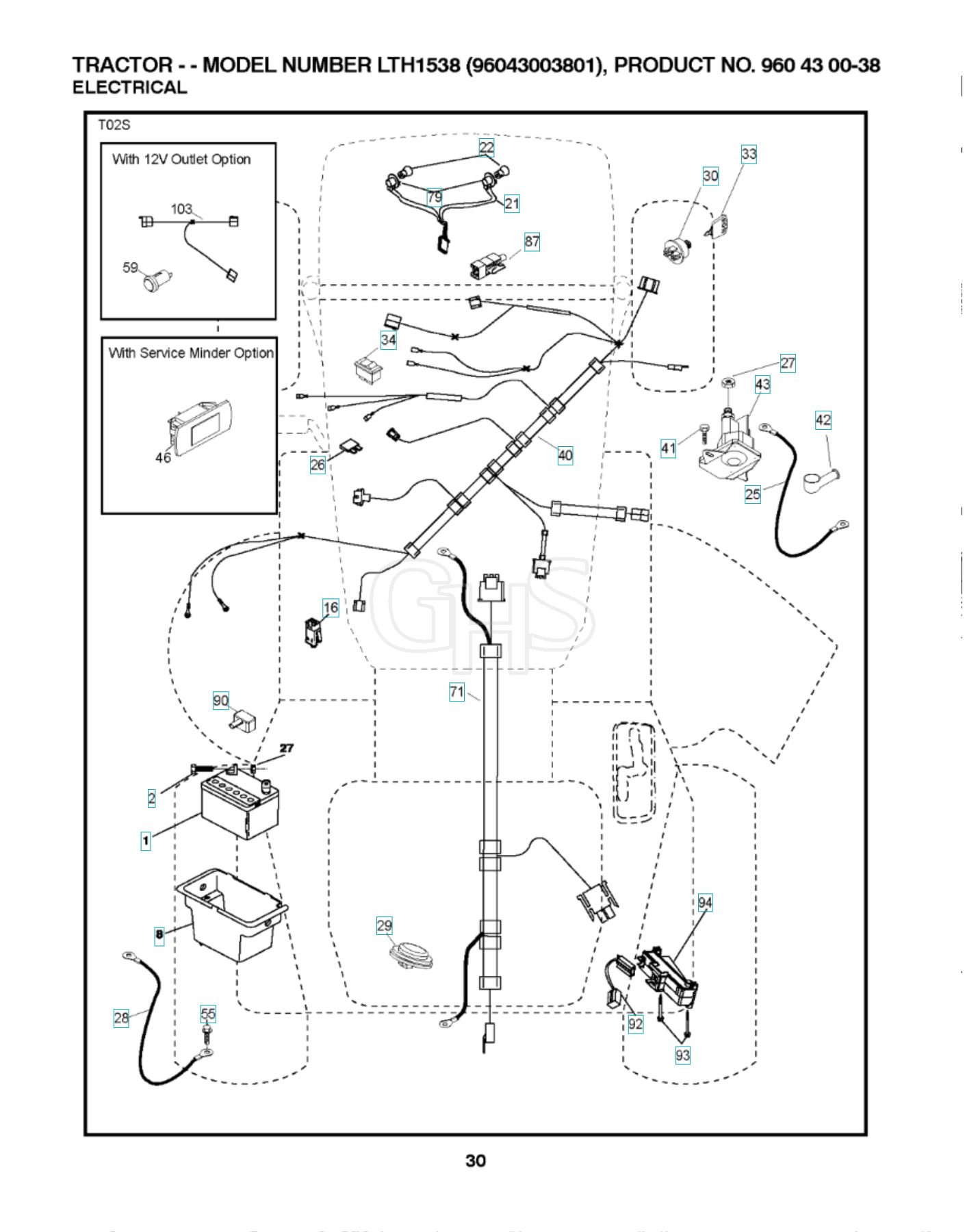 Husqvarna Lth1538 Electrical GHS