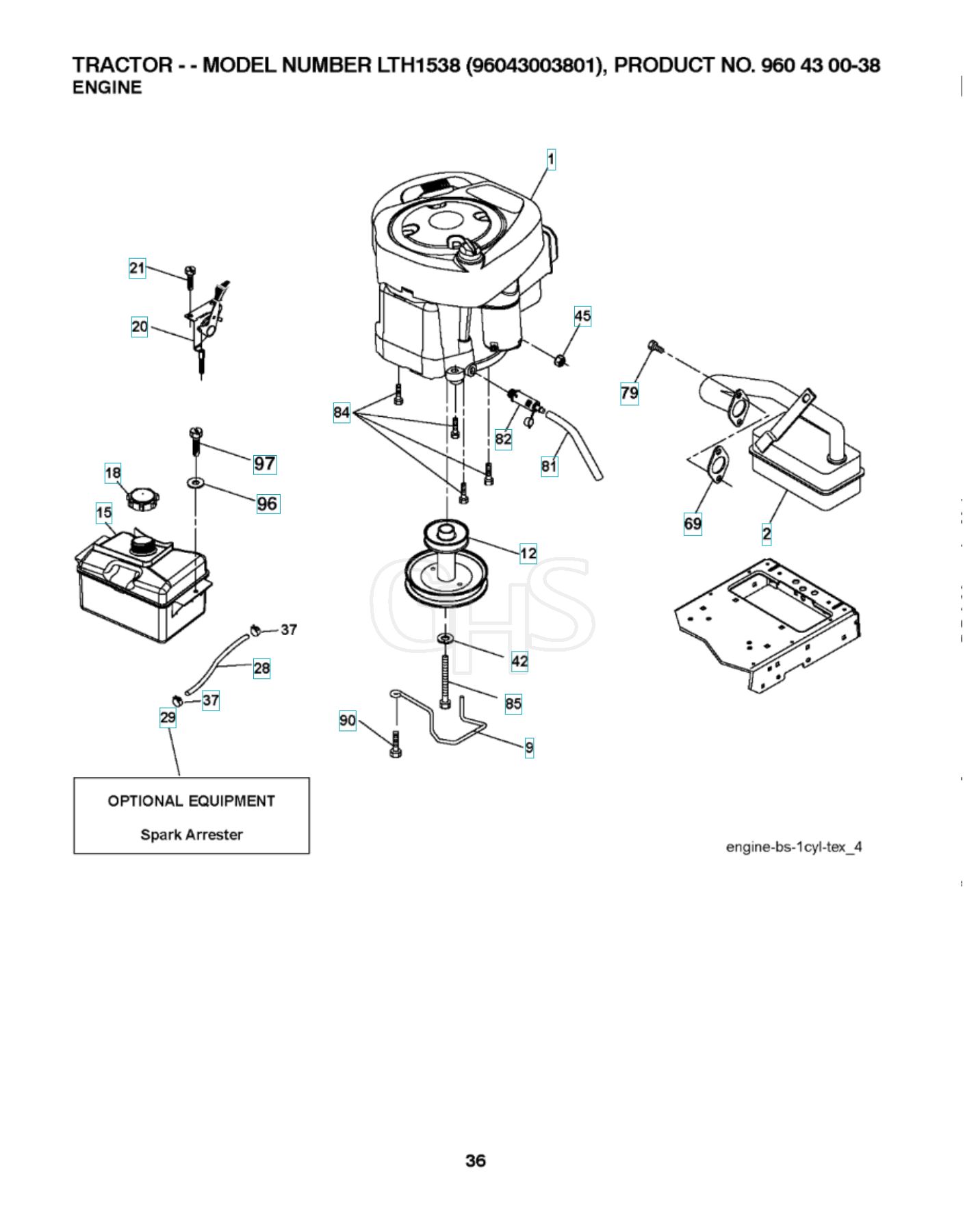 Husqvarna Lth1538 Engine GHS