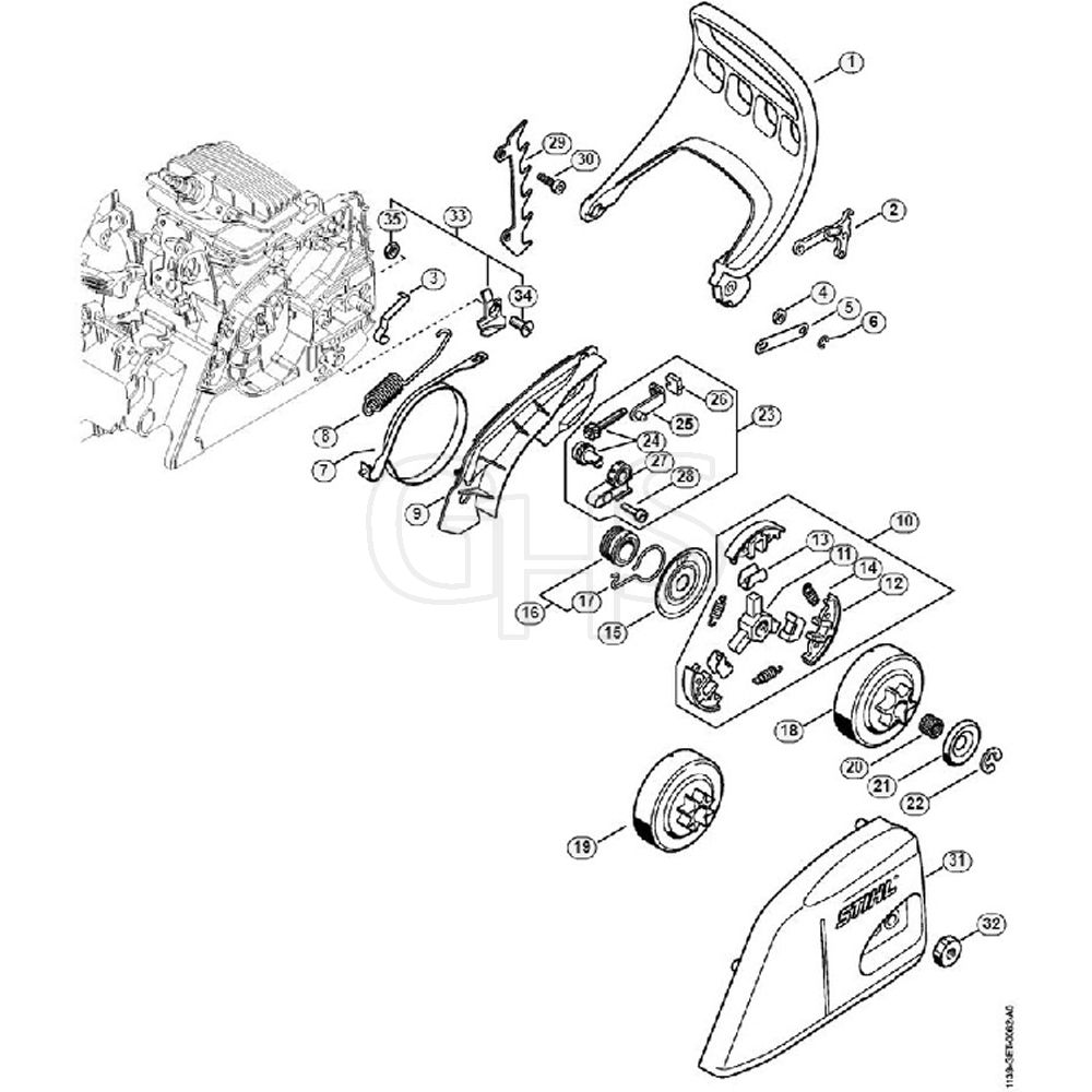 Genuine Stihl MS171 / E – Hand Guard Chain Brake | GHS