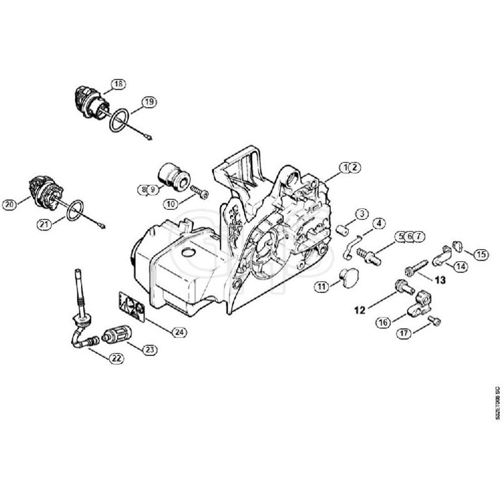 Genuine Stihl MS250 / B - Motor housing | GHS