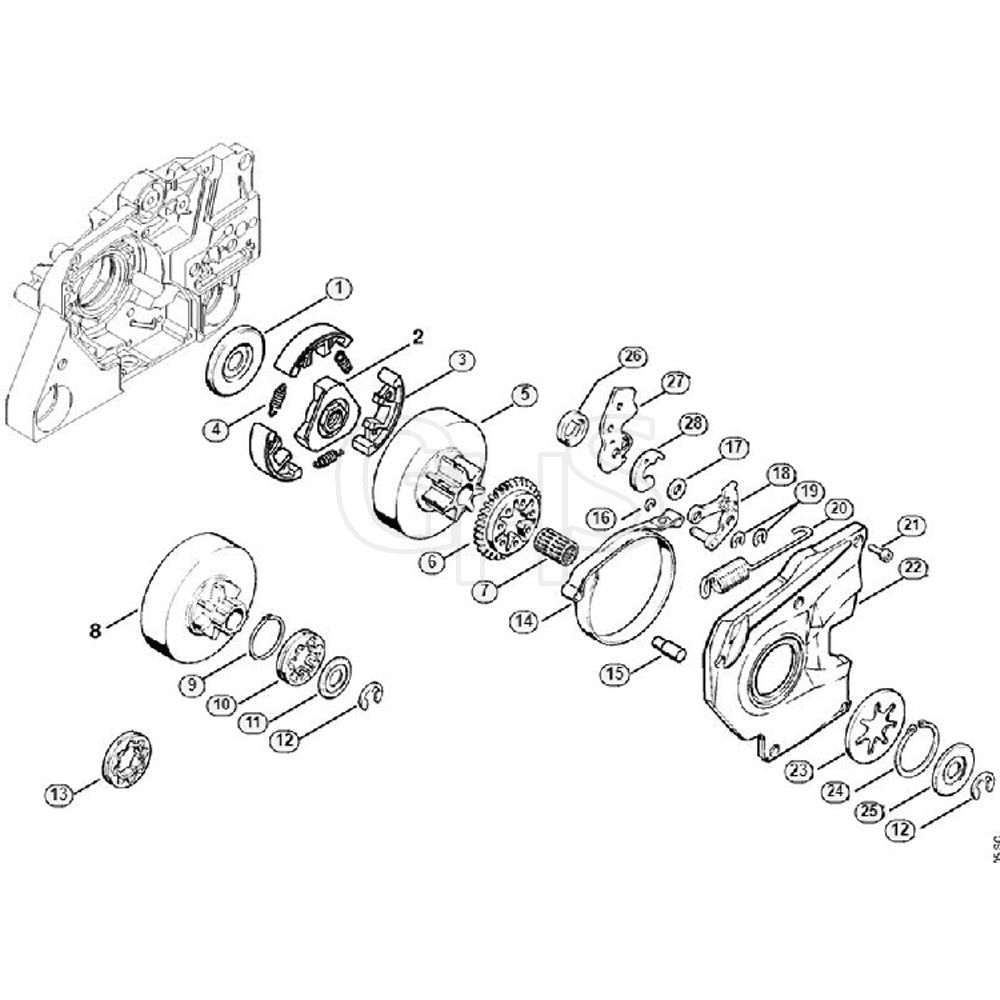 Genuine Stihl MS381 / E - Clutch, Chain brake | GHS