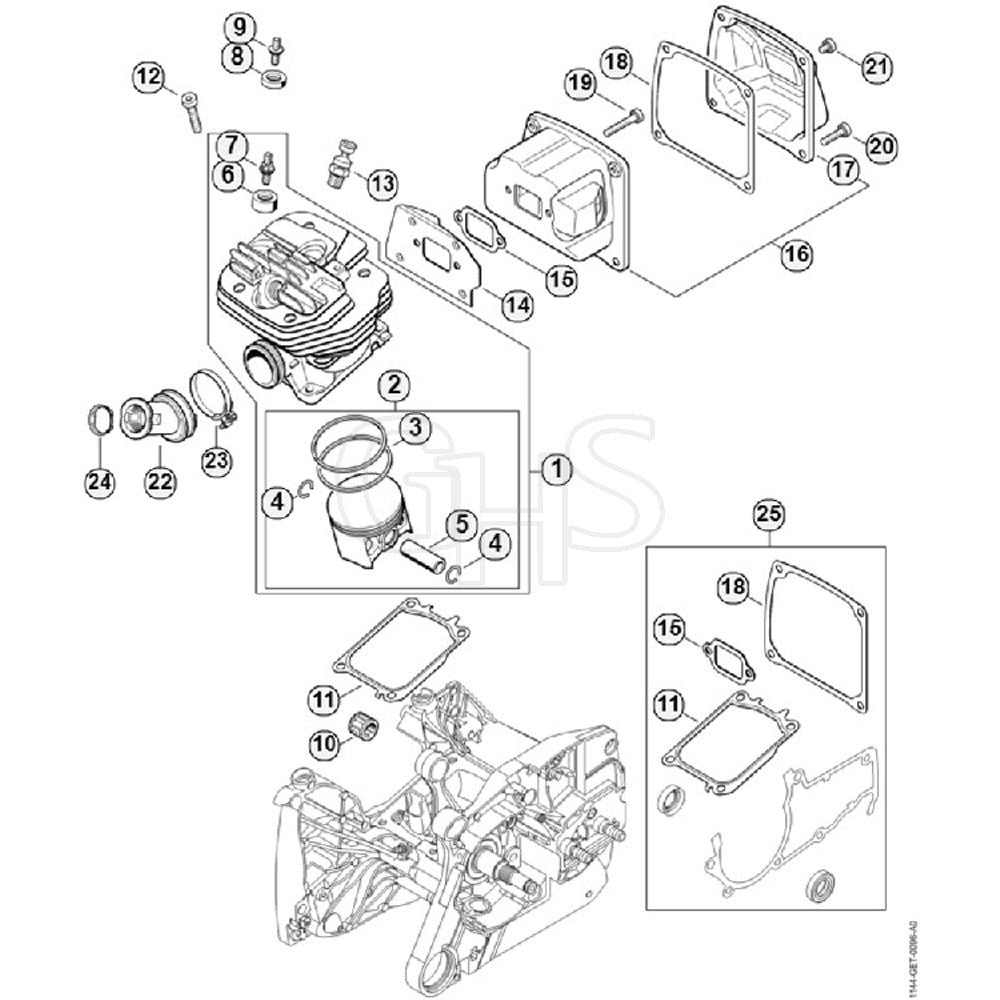 Genuine Stihl MS661 C-M / D - Cylinder, Muffler | GHS