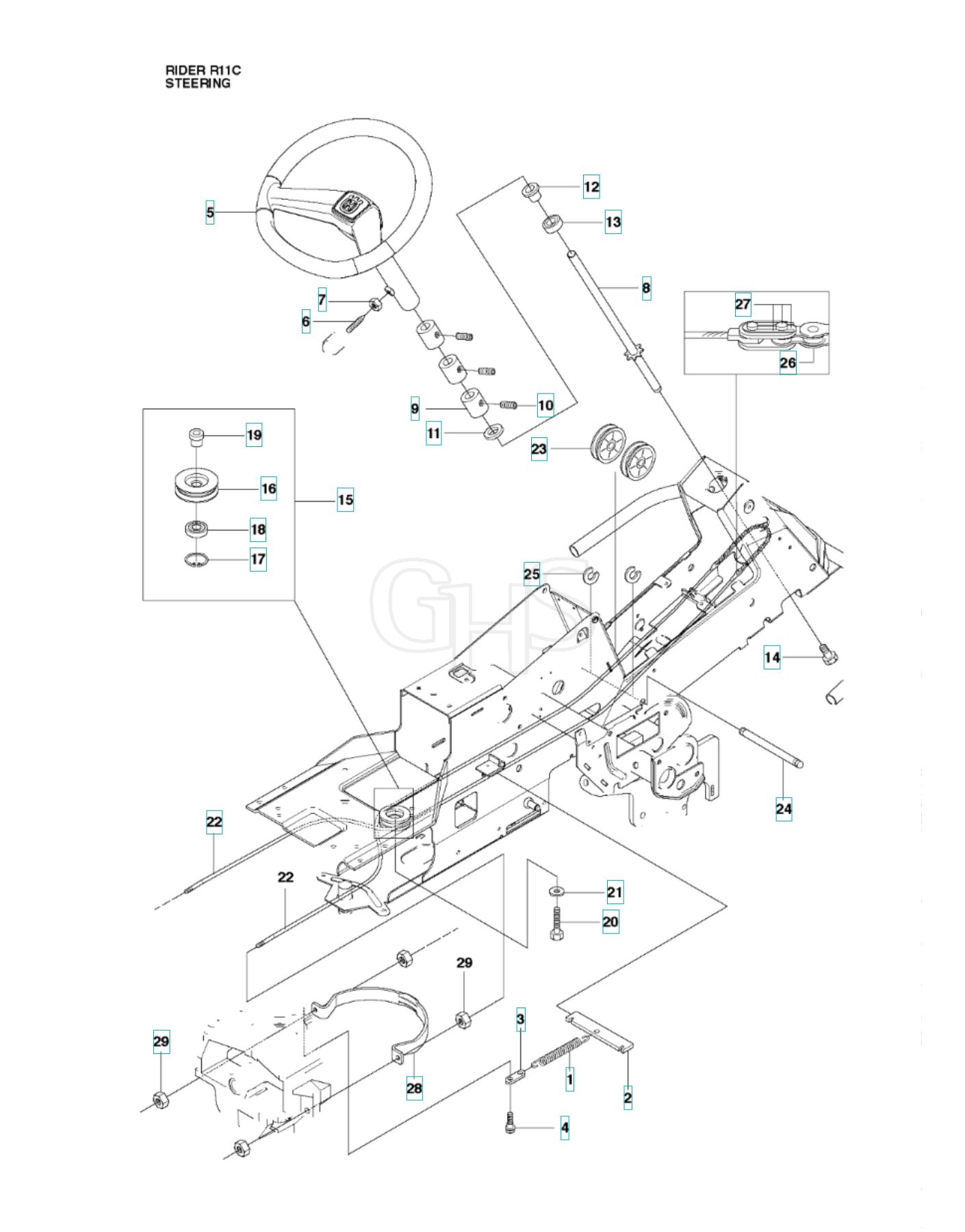 Husqvarna RIDER 11C - Steering | GHS