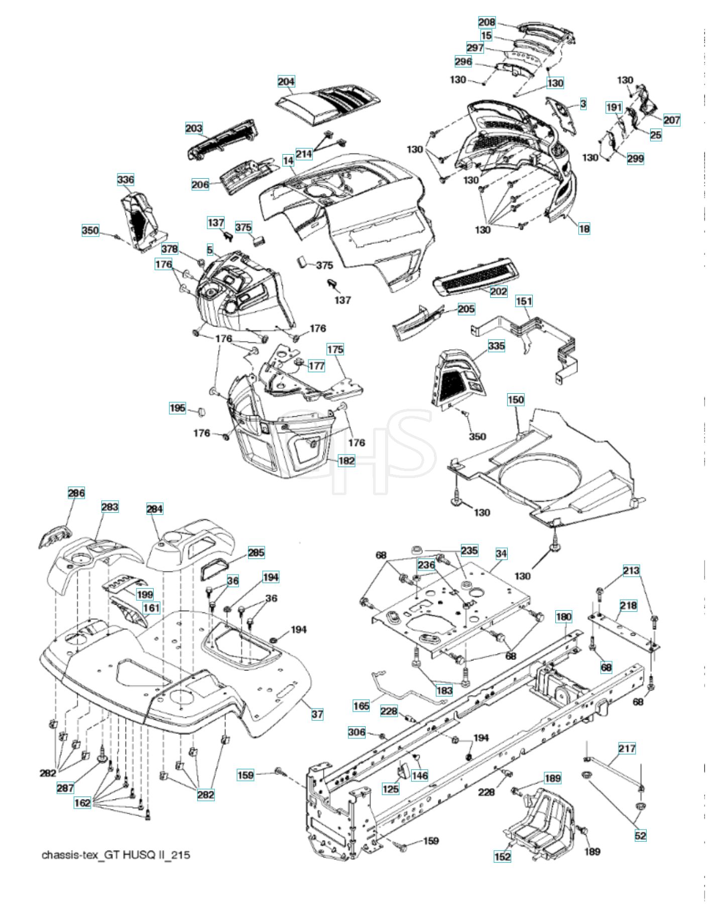 Husqvarna Yth18K46 Chassis & Frame GHS