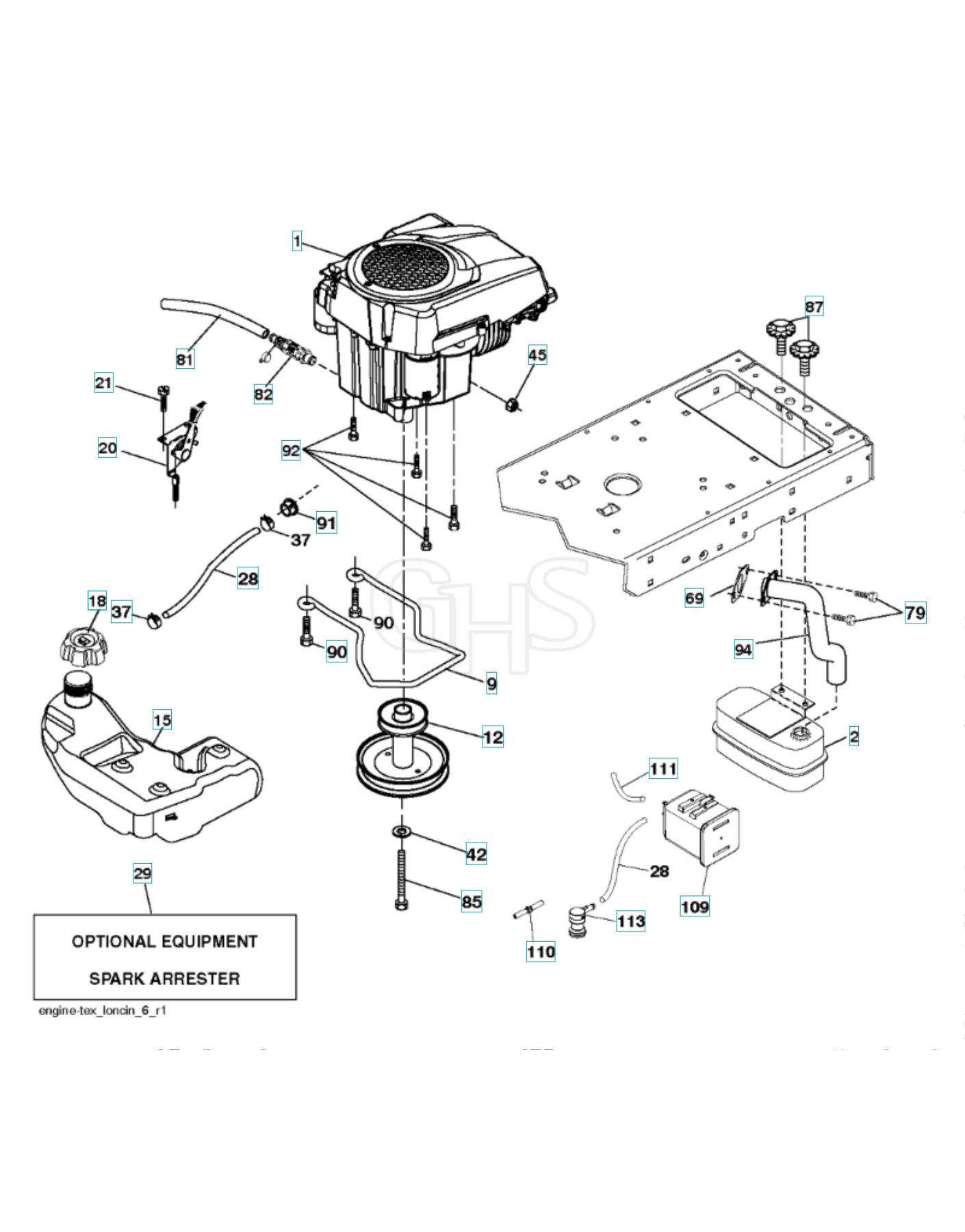 Husqvarna Yth1942 - Engine | GHS