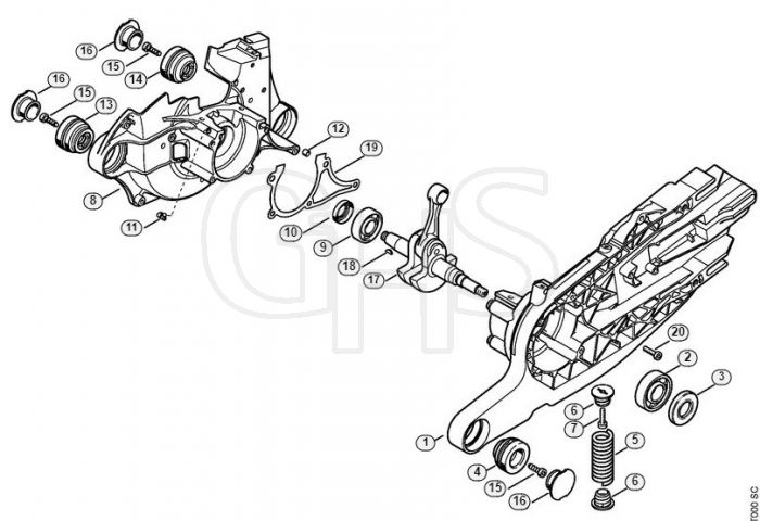 Genuine Stihl TS800 / A - Crankcase