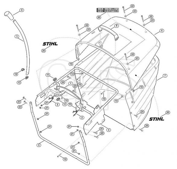 Genuine Stihl RT6112.0 ZL / O - Grass catcher bag